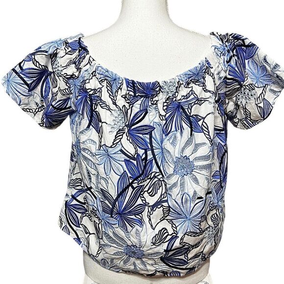 PARKER Embroidered floral Blouse flutter sleeves size small - Picture 4 of 5